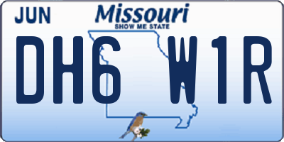 MO license plate DH6W1R