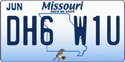 MO license plate DH6W1U