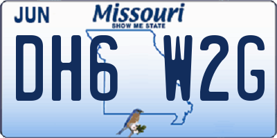 MO license plate DH6W2G