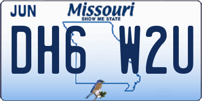 MO license plate DH6W2U