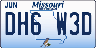 MO license plate DH6W3D