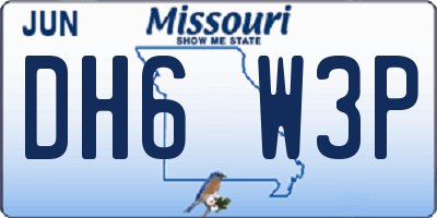 MO license plate DH6W3P