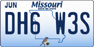 MO license plate DH6W3S