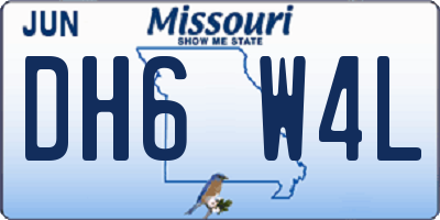 MO license plate DH6W4L