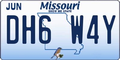 MO license plate DH6W4Y