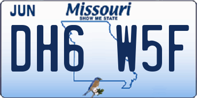 MO license plate DH6W5F