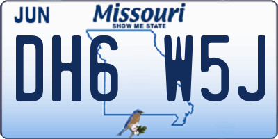 MO license plate DH6W5J