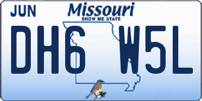 MO license plate DH6W5L