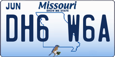 MO license plate DH6W6A