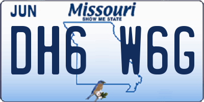 MO license plate DH6W6G