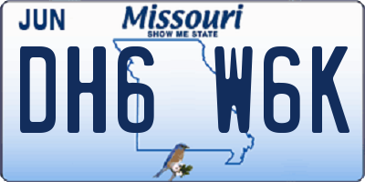 MO license plate DH6W6K