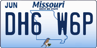 MO license plate DH6W6P