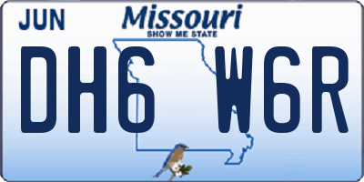 MO license plate DH6W6R