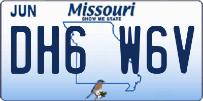 MO license plate DH6W6V
