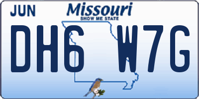 MO license plate DH6W7G