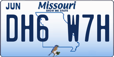 MO license plate DH6W7H
