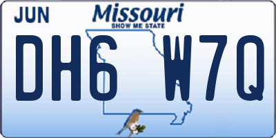 MO license plate DH6W7Q