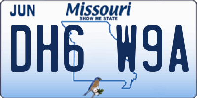 MO license plate DH6W9A