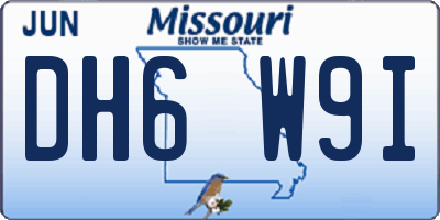 MO license plate DH6W9I