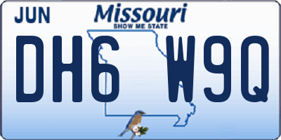 MO license plate DH6W9Q
