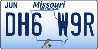 MO license plate DH6W9R
