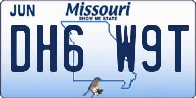 MO license plate DH6W9T