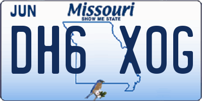 MO license plate DH6X0G