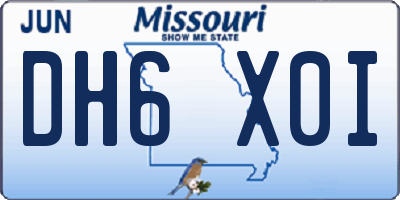 MO license plate DH6X0I