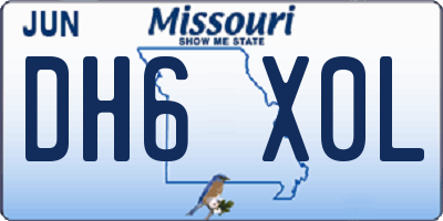 MO license plate DH6X0L