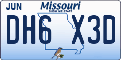 MO license plate DH6X3D