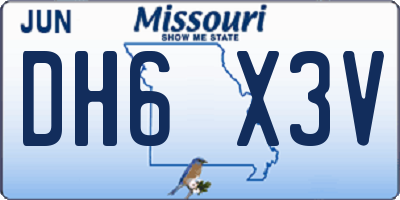 MO license plate DH6X3V