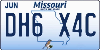 MO license plate DH6X4C