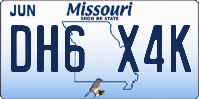 MO license plate DH6X4K