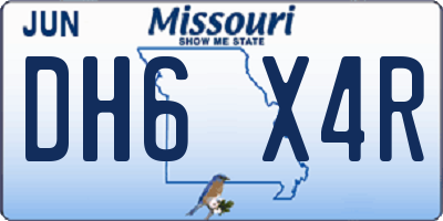 MO license plate DH6X4R