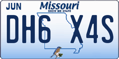 MO license plate DH6X4S