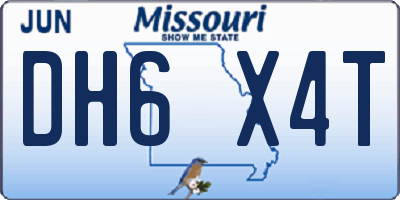MO license plate DH6X4T