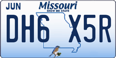 MO license plate DH6X5R