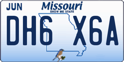 MO license plate DH6X6A