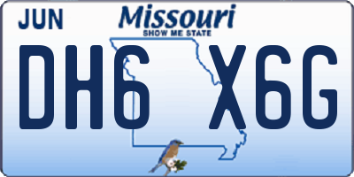 MO license plate DH6X6G