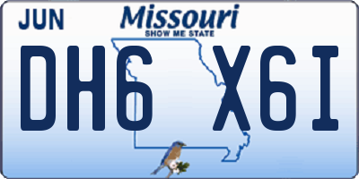 MO license plate DH6X6I