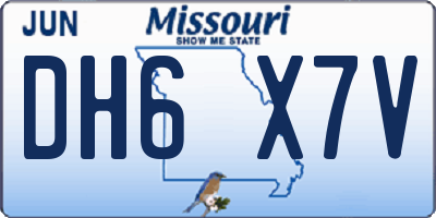 MO license plate DH6X7V