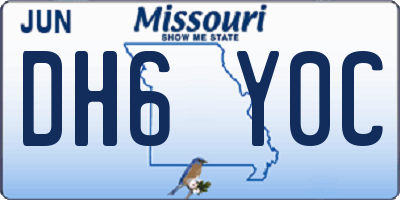 MO license plate DH6Y0C