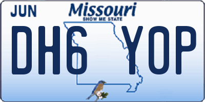 MO license plate DH6Y0P