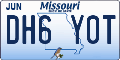 MO license plate DH6Y0T