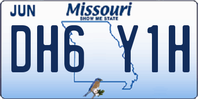 MO license plate DH6Y1H