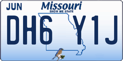 MO license plate DH6Y1J