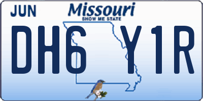 MO license plate DH6Y1R