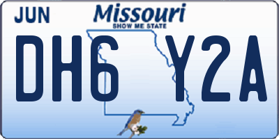 MO license plate DH6Y2A
