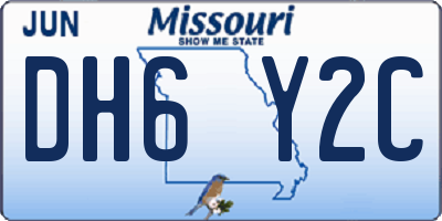 MO license plate DH6Y2C