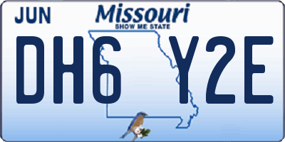 MO license plate DH6Y2E